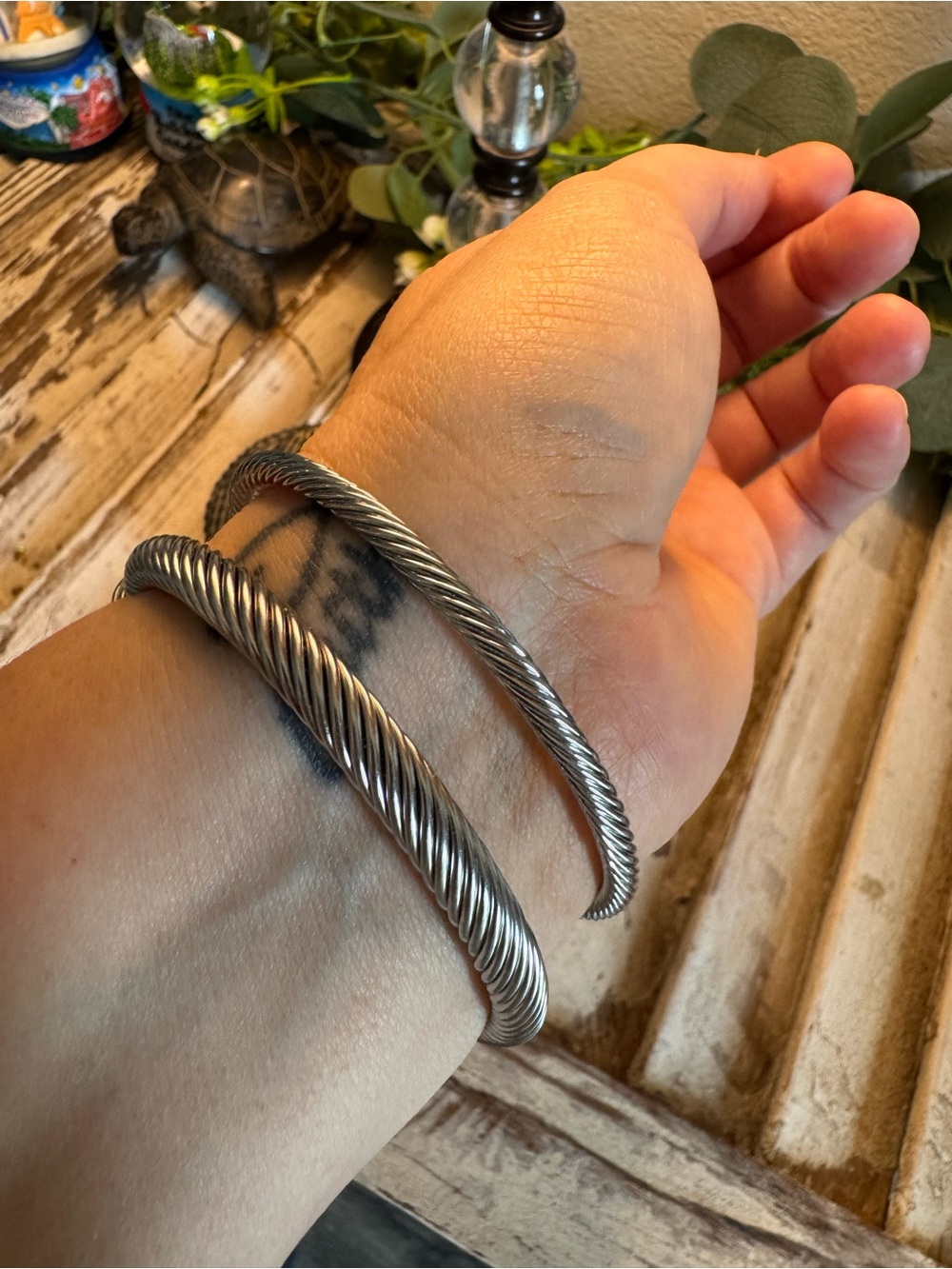 Craft Two-Tone Twisted Cable Cuff Bracelet with Gold Clasp - Picture 3 of 9